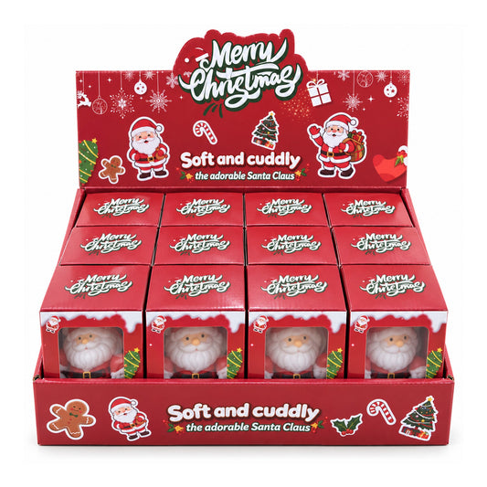 Christmas Santa Crunchy Slow-Rise Squishy Toy, Festive Sensory Squeeze Toy | Palm-Size Santa Fidget &amp; Holiday Gift