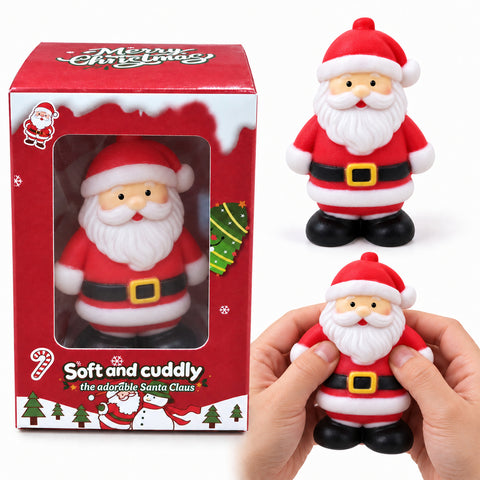 Christmas Santa Crunchy Slow-Rise Squishy Toy, Festive Sensory Squeeze Toy | Palm-Size Santa Fidget &amp; Holiday Gift