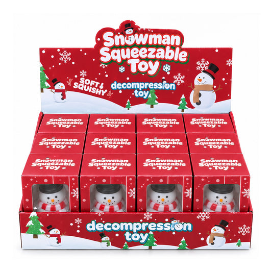 Christmas Snowman Crunchy Slow-Rise Squishy Toy, Winter-Themed Sensory Squeeze Toy | Handheld Fidget &amp; Seasonal Gift