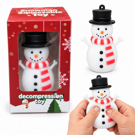 Christmas Snowman Crunchy Slow-Rise Squishy Toy, Winter-Themed Sensory Squeeze Toy | Handheld Fidget &amp; Seasonal Gift