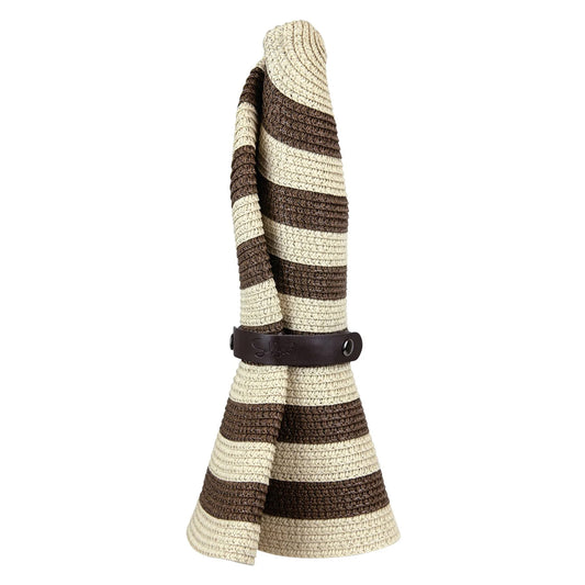 Roll-Up Sun Hat – Packable Wide-Brim Travel Hat, Brown Stripes