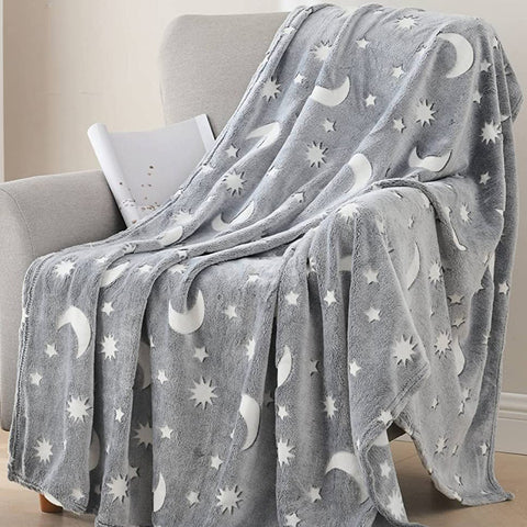 Glow in the Dark Ultra Soft Micro Plush Fleece Blanket 50" x 60" Throw for Kids and Teens – Lightweight, Cozy, Machine Washable Blanket for Bed, Couch, or Travel