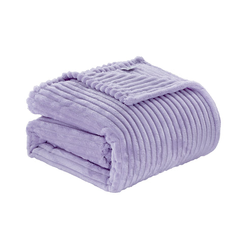 Reversible Striata Lined Ribbed Corduroy Oversized All-Season Plush Blanket