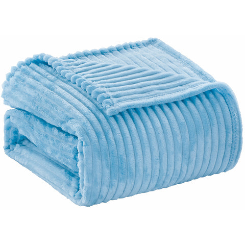 Reversible Striata Lined Ribbed Corduroy Oversized All-Season Plush Blanket