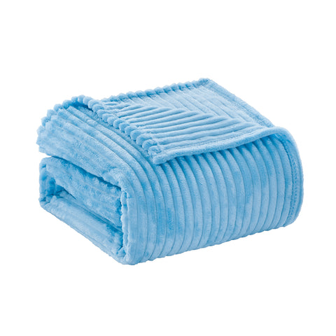 Reversible Striata Lined Ribbed Corduroy Oversized All-Season Plush Blanket