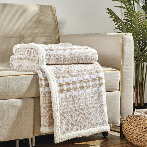 Ultra Soft Microplush Printed Sherpa Throw Blanket 50" x 60" Lightweight Fleece for Couch, Bed, and Everyday Use – Warm, Durable, Machine Washable
