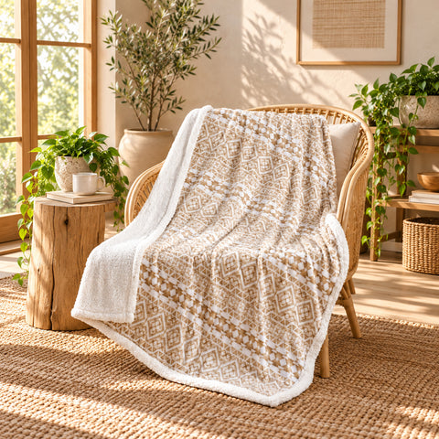 Ultra-Soft Microplush Printed Sherpa Throw Blanket – 50" x 60"  Lightweight Warm Fleece Blanket for Couch, Sofa & Bed | 100% Polyester | Machine Washable