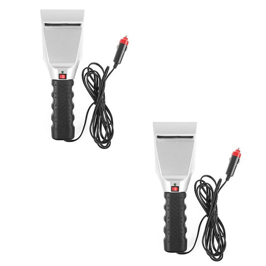 Heated Ice Scraper for Car Windshields – 12V Plug-In Winter Tool, 1-Pack or 2-Pack