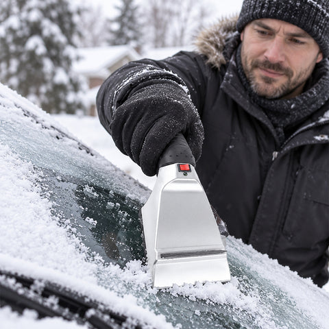 Heated Ice Scraper for Car Windshields – 12V Plug-In Winter Tool, 1-Pack or 2-Pack