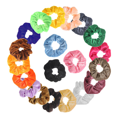 Velvet Hair Scrunchies – Soft Elastic Ponytail Holders, 20 or 40 Pack