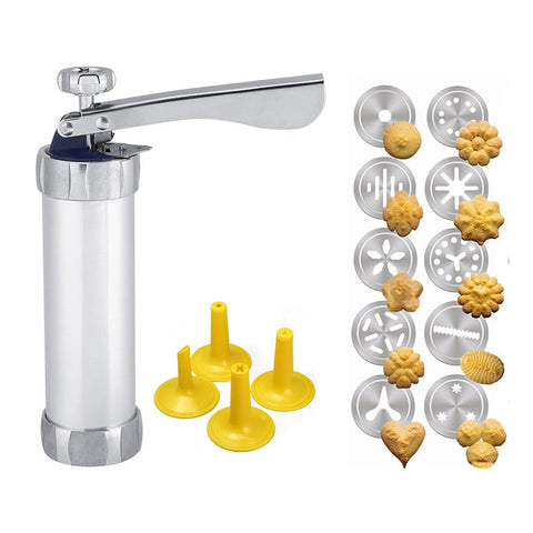 Cookie Press and Decorating Kit, 25 Pieces – Biscuit Maker with 20 Discs and 4 Tips
