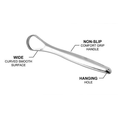 4-Pack Stainless Steel Tongue Scraper Cleaner – Durable Oral Hygiene Tool for Fresh Breath & Daily Tongue Cleaning