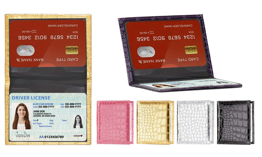 2-Pack: Leather Celebrity  Bling CDC Vaccination Card Immunization Record Protector Holder