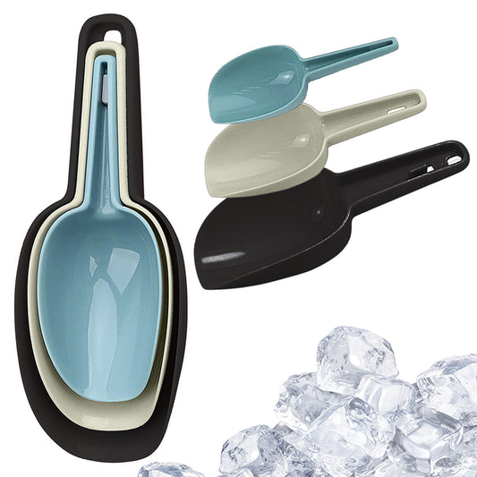Kitchen Scoop Set, 3 Pieces – Reusable Plastic Scoops for Dry Foods and Ice
