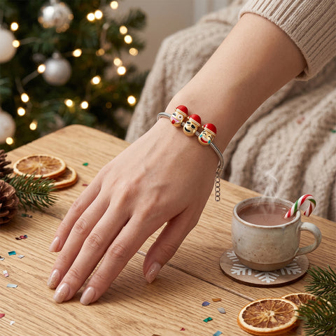 Animal Emoji Charm Bracelet – 18K Gold Plated Cute Charm Bracelet for Women & Girls (Adjustable Sizes)