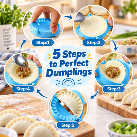 Dumpling and Ravioli Press Set, 3 Pieces – Dough Cutters and Pastry Molds