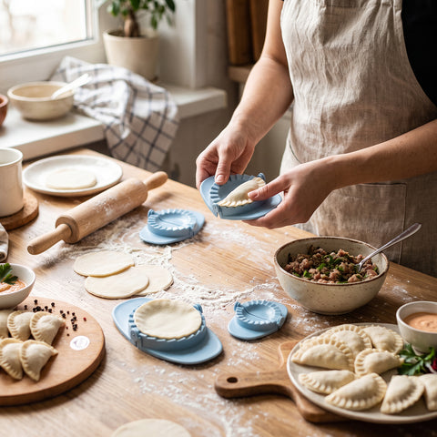 Dumpling and Ravioli Press Set, 3 Pieces – Dough Cutters and Pastry Molds