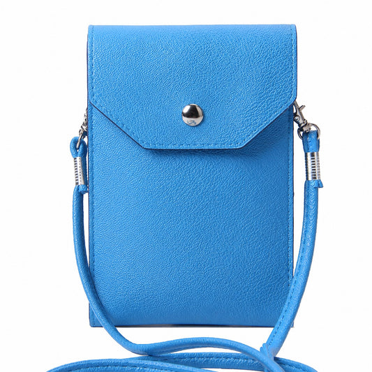 Crossbody Cell Phone Bag Slim PU Leather Phone Purse with Two Compartments and Detachable Strap