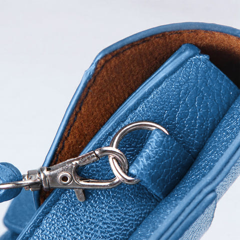 Crossbody Cell Phone Bag Slim PU Leather Phone Purse with Two Compartments and Detachable Strap