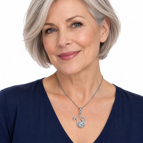 Zodiac Crystal Pendant Necklace with Chain – Silver-Plated Birth Sign Jewelry