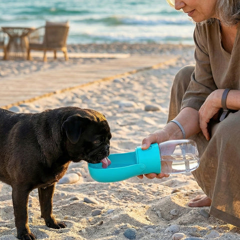 Leak-Proof Portable Dog Water Bottle Dispenser – Travel Pet Water Bottle with Built-In Bowl for Walking, Hiking & Outdoor Use (1-Pack or 2-Pack)