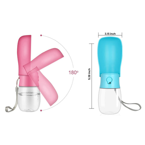 Leak-Proof Portable Dog Water Bottle Dispenser – Travel Pet Water Bottle with Built-In Bowl for Walking, Hiking & Outdoor Use (1-Pack or 2-Pack)