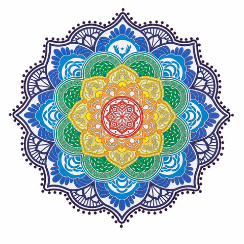 Lotus Mandala Beach Throw – Lightweight Round Picnic and Decorative Mat
