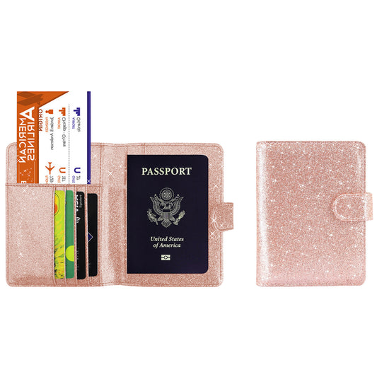 Multi-Function Glitter Bling RFID Passport Organizer