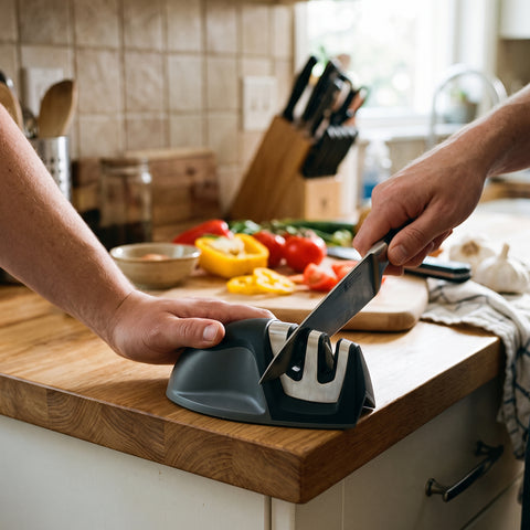 2-Stage Kitchen Knife Sharpener – Coarse and Fine Slots, 1-Pack or 2-Pack