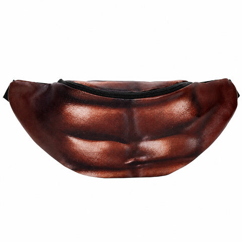 Realistic-Looking Belly Waist Bag Novelty Fanny Pack with Adjustable Waist Strap and Zipper Closure