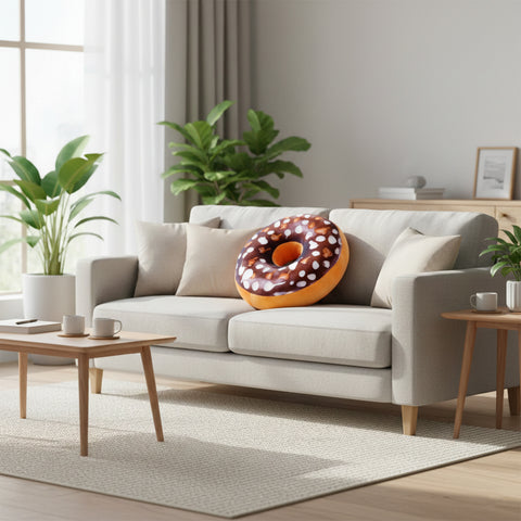 Donut Throw Pillow – Soft Round Decorative Cushion, 16-Inch Style