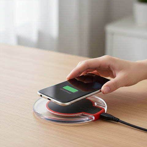 Ultra-Slim Wireless Charging Pad – Qi-Compatible Fast Charging Pad for iPhone, Samsung & Other Wireless Charging Devices