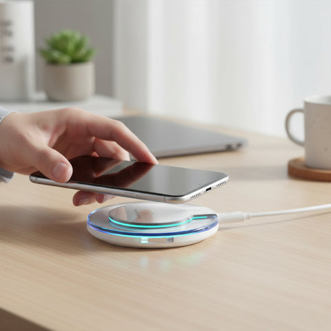 Ultra-Slim Wireless Charging Pad – Qi-Compatible Fast Charging Pad for iPhone, Samsung & Other Wireless Charging Devices