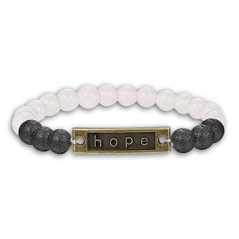 Chakra Lava Stone Aromatherapy Bracelet with 2 Essential Oils – Stretch Diffuser Bead Bracelet (Angel Wings, Love, Faith, Hope)