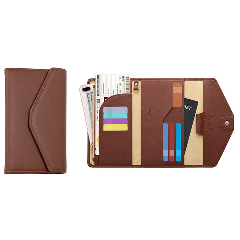 RFID Blocking Travel Passport Organizer Holder Wallet with Credit Card Slot Protector