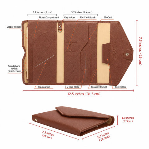 RFID Blocking Travel Passport Organizer Holder Wallet with Credit Card Slot Protector
