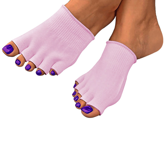 Gel-Lined Open-Toe Foot Sleeves, 3 Pairs – Soft Stretch Cushioned Socks
