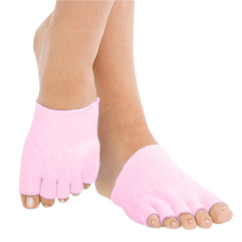 Gel-Lined Open-Toe Foot Sleeves, 3 Pairs – Soft Stretch Cushioned Socks