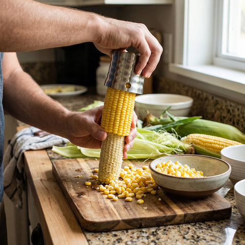Corn Stripper and Peeler Ring – Stainless Steel Cob Tool, 1-Pack or 2-Pack