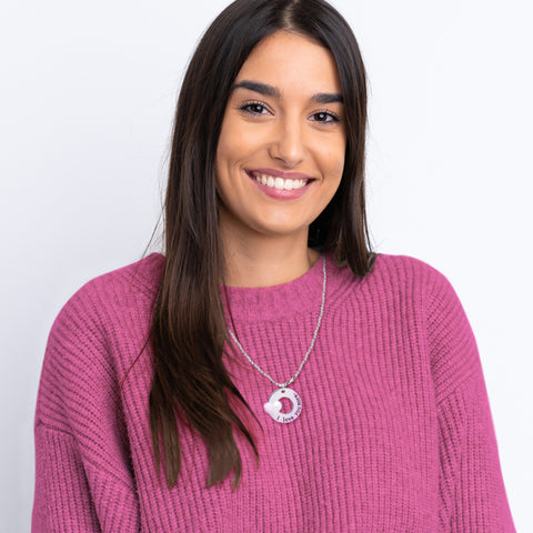 “I Love You More” Charm Necklace – Sterling Silver Tone Anniversary Necklace with Engraved Pendant (18” Chain)