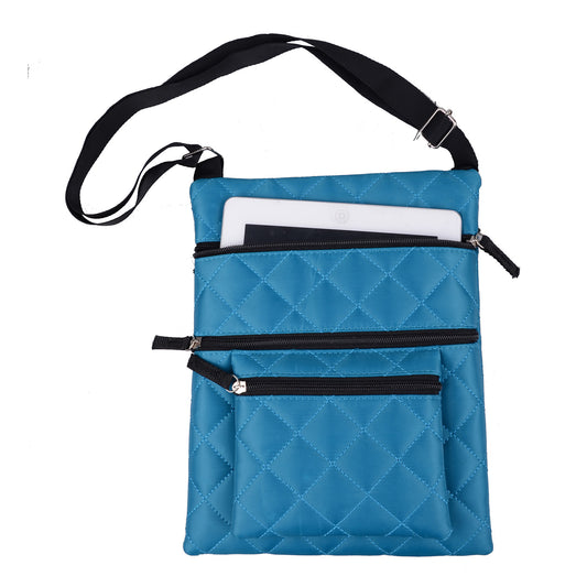 PU Faux Leather Shoulder Purse with Adjustable Strap and Multiple Zipper Pockets