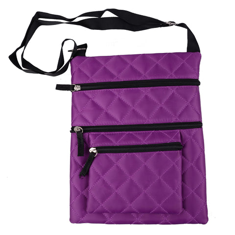 PU Faux Leather Shoulder Purse with Adjustable Strap and Multiple Zipper Pockets