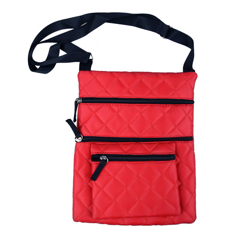 PU Faux Leather Shoulder Purse with Adjustable Strap and Multiple Zipper Pockets