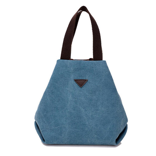 Women's Retro-Style Canvas Handbag Lightweight Everyday Tote with Multiple Interior Pockets and Magnetic Snap Closure