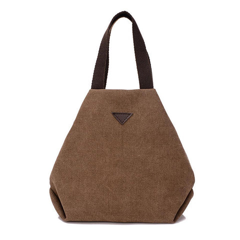 Women's Retro-Style Canvas Handbag Lightweight Everyday Tote with Multiple Interior Pockets and Magnetic Snap Closure