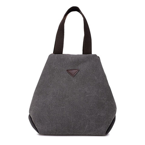 Women's Retro-Style Canvas Handbag Lightweight Everyday Tote with Multiple Interior Pockets and Magnetic Snap Closure
