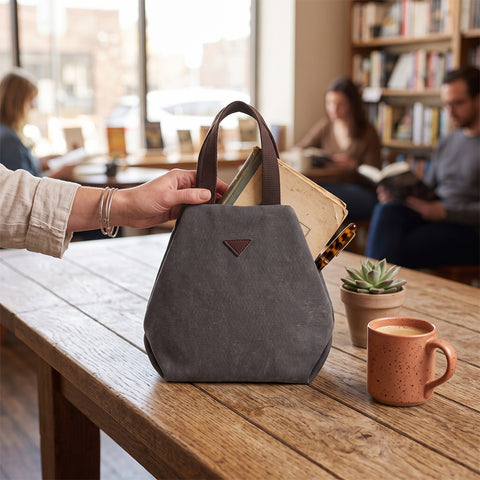 Women's Retro-Style Canvas Handbag Lightweight Everyday Tote with Multiple Interior Pockets and Magnetic Snap Closure