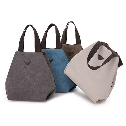 Women's Retro-Style Canvas Handbag Lightweight Everyday Tote with Multiple Interior Pockets and Magnetic Snap Closure