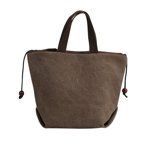Women's Retro-Style Canvas Handbag Lightweight Everyday Tote with Multiple Interior Pockets and Magnetic Snap Closure