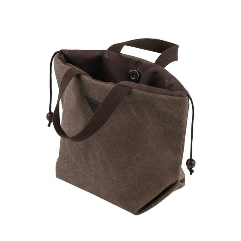 Women's Retro-Style Canvas Handbag Lightweight Everyday Tote with Multiple Interior Pockets and Magnetic Snap Closure